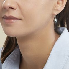 Boucles D'oreilles Pendantes Elitivae Or Blanc Perle De Tahiti - Boucles d'oreilles Pendantes Femme | Marc Orian