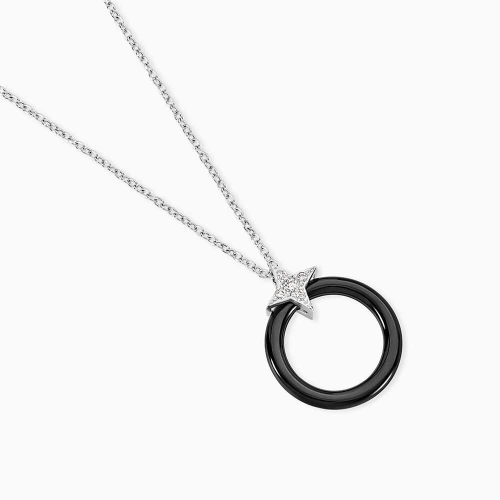 Collier Merelle Argent Blanc C&eacute;ramique Oxyde De Zirconium - Colliers avec pierres Femme | Marc Orian