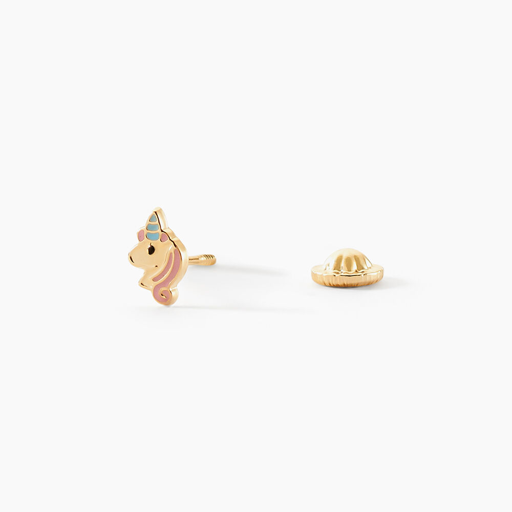 Boucles D'oreilles Puces Pegasus Or Jaune - Puces Enfant | Marc Orian