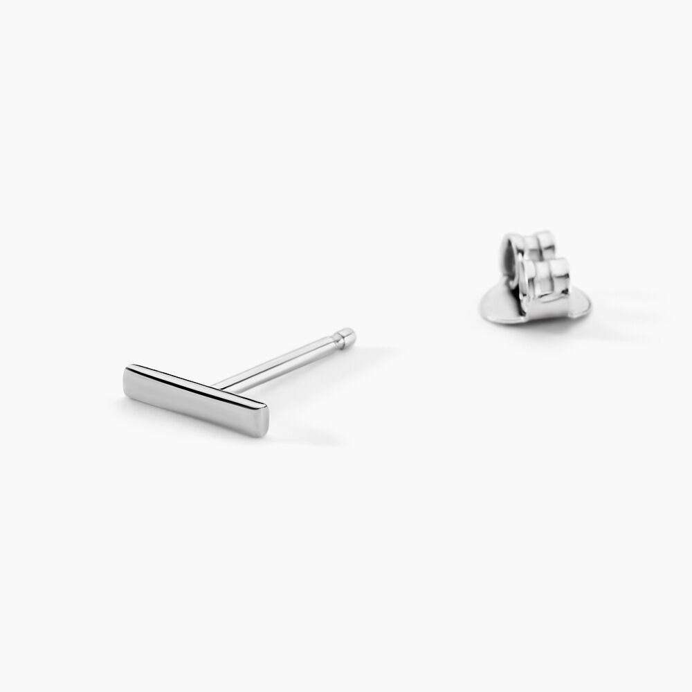 Boucles D'oreilles Puces Birati Argent Blanc - Puces Femme | Marc Orian