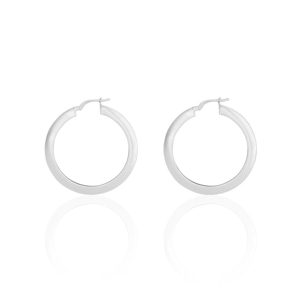Créoles Argent Blanc Mila - Créoles Femme | Marc Orian