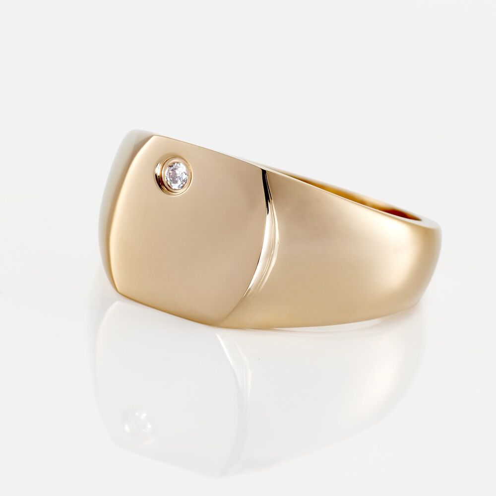 Chevalière Hide Plaqué Or Oxyde De Zirconium - Chevalières Homme | Marc Orian