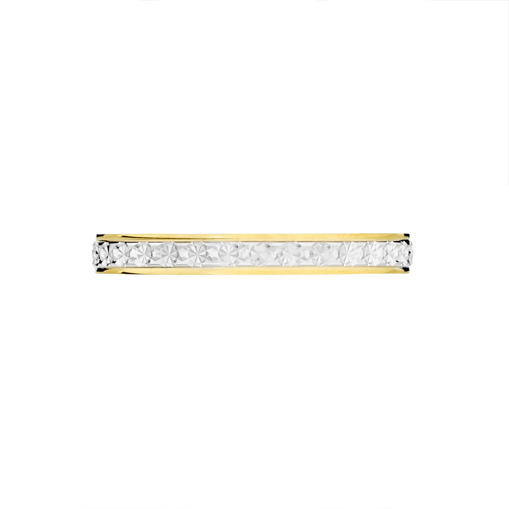 Alliance Grain De Folie Diamantee Ruban Plat Or Bicolore - Alliances duo Famille | Marc Orian