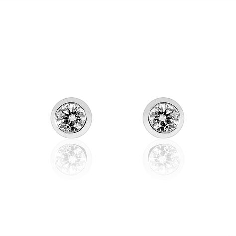 Boucles D'oreilles Puces Ofelia Or Blanc Diamant - Clous d'oreilles Femme | Marc Orian