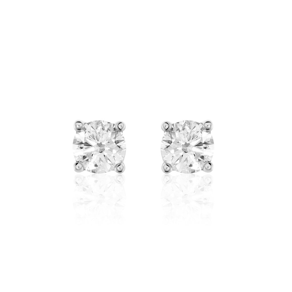 Boucles D'oreilles Puces Victoria Or Blanc Diamant - Puces Femme | Marc Orian