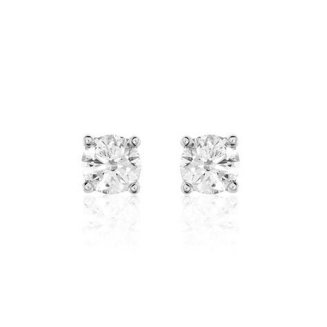 Boucles D'oreilles Puces Victoria Or Blanc Diamant - Puces Femme | Marc Orian