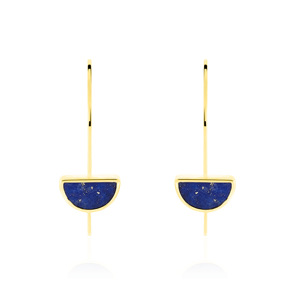 Boucles D'oreilles Pendantes Florica Or Jaune Lapis Lazuli - Pendantes Femme | Marc Orian