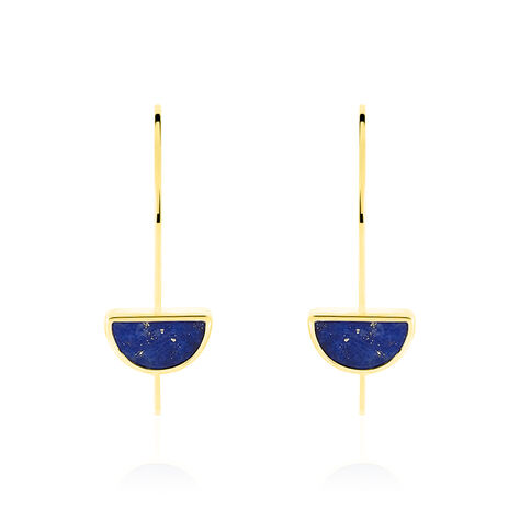 Boucles D'oreilles Pendantes Florica Or Jaune Lapis Lazuli - Pendantes Femme | Marc Orian