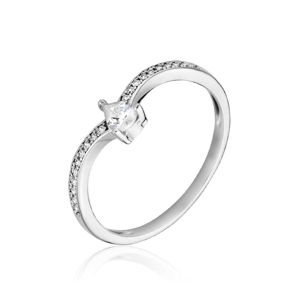 Bague Hyman Argent Blanc Oxyde De Zirconium - Solitaires Femme | Marc Orian