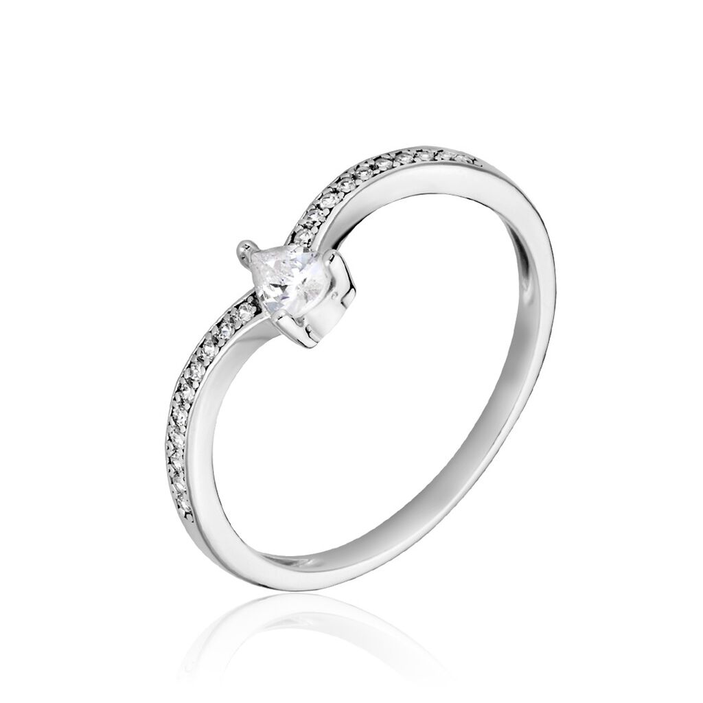 Bague Hyman Argent Blanc Oxyde De Zirconium - Solitaires Femme | Marc Orian