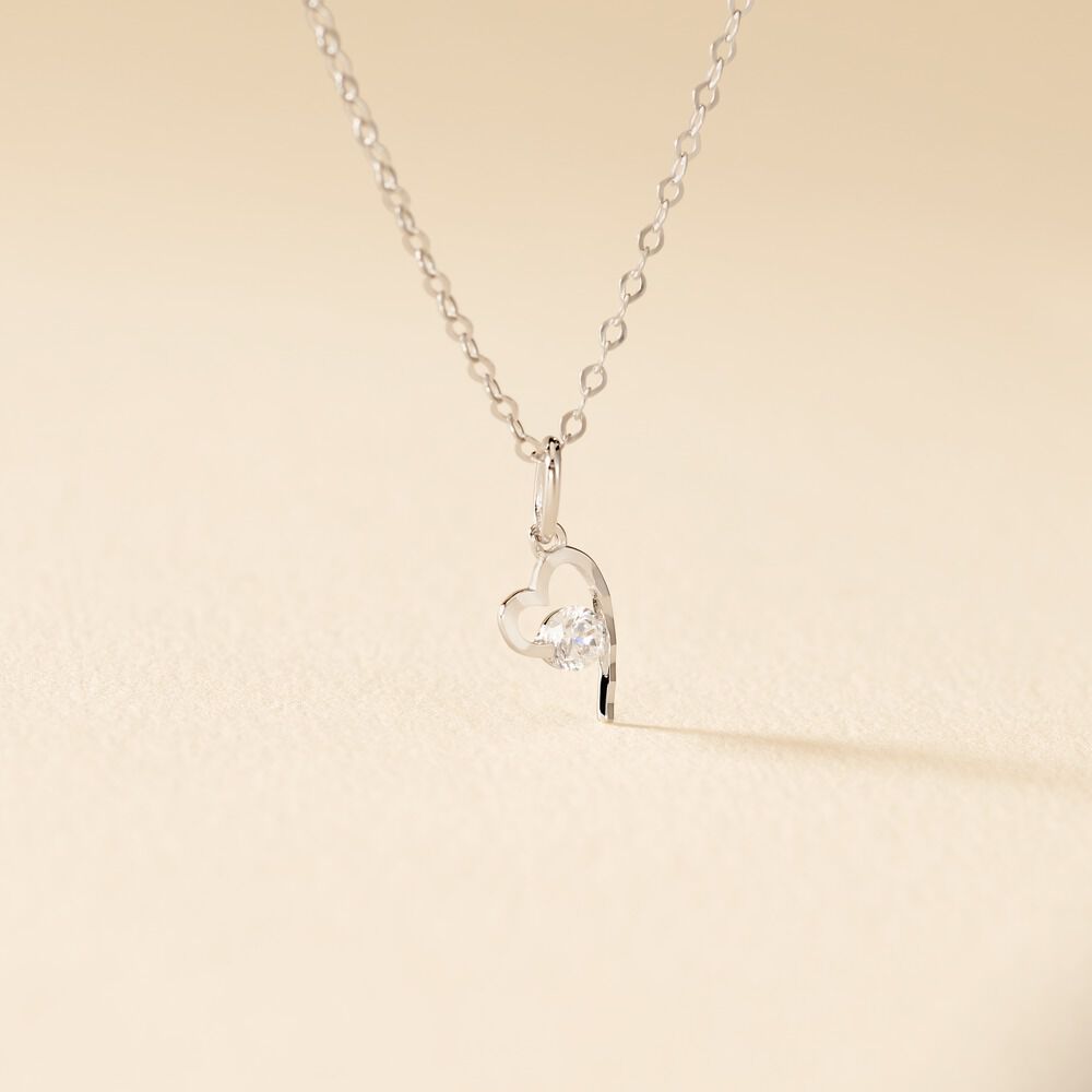 Collier Romance Or Blanc Oxyde De Zirconium - Colliers avec pierres Femme | Marc Orian