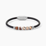 Bracelet Jourdan Caoutchouc Noir Agate - Bracelets cha&icirc;nes Homme | Marc Orian