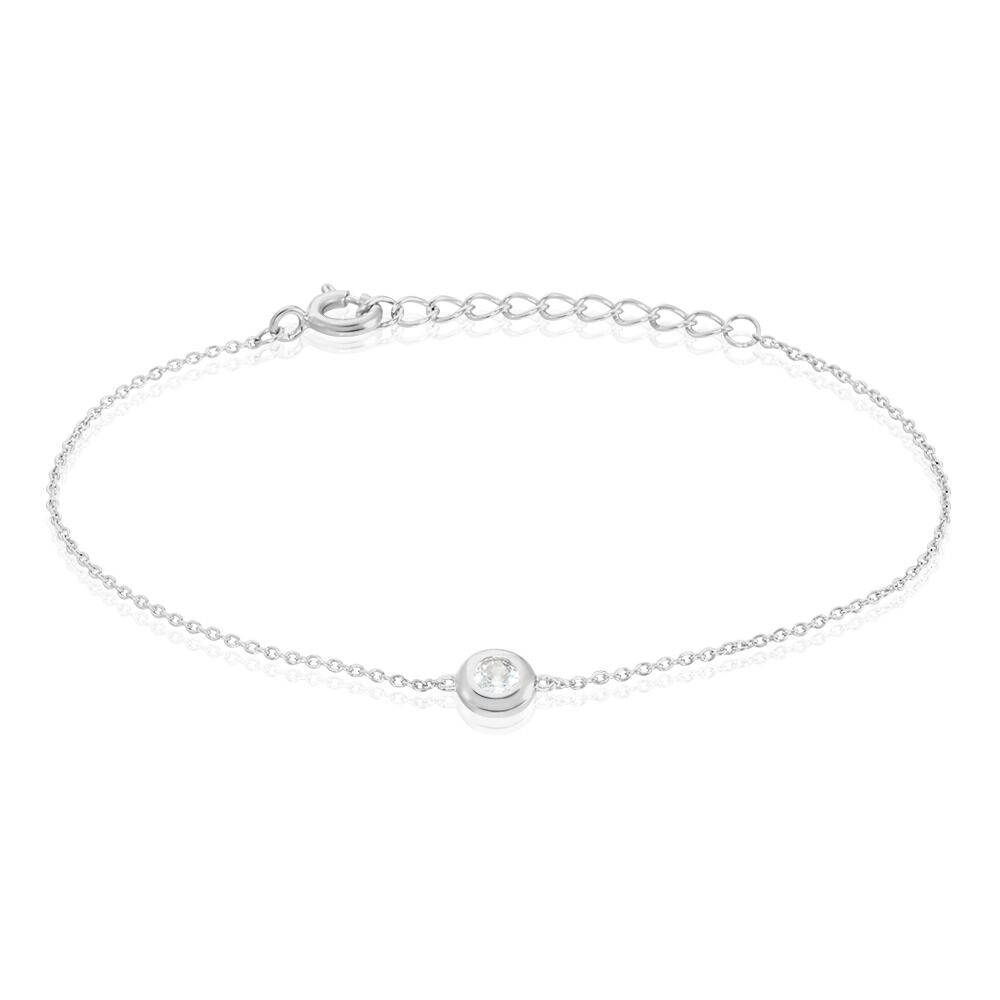 Bracelet Court Argent Blanc Laureano Oxyde De Zirconium - Bracelets chaînes Femme | Marc Orian