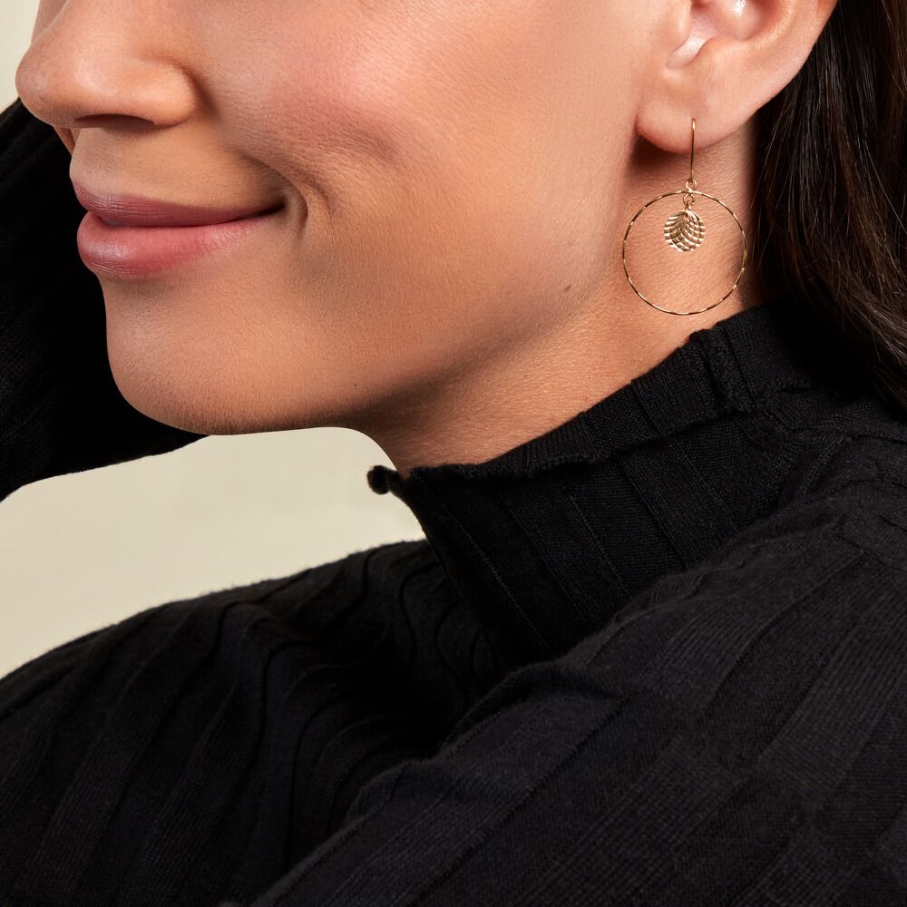 Boucles D'oreilles Pendantes Iakopa Acier Jaune - Pendantes Femme | Marc Orian