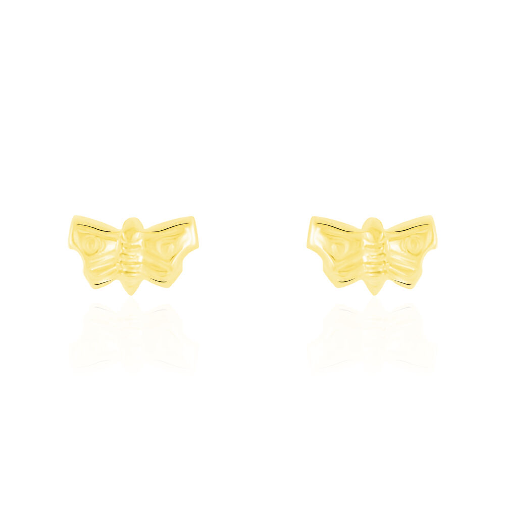 Boucles D'oreilles Puces Bartholomee Papillon Or Jaune - Puces Famille | Marc Orian