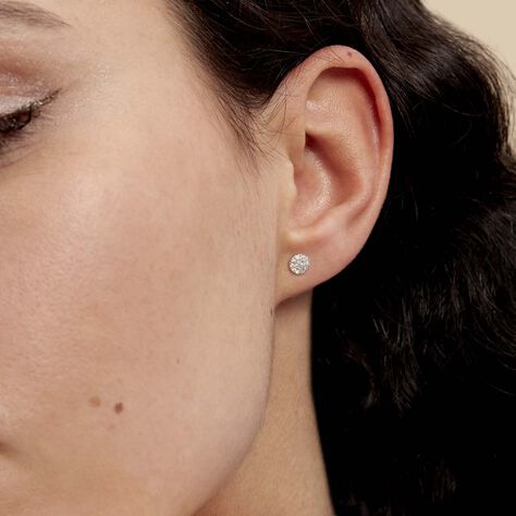 Boucles D'oreilles Puces Teani Or Blanc Diamant - Clous d'oreilles Femme | Marc Orian