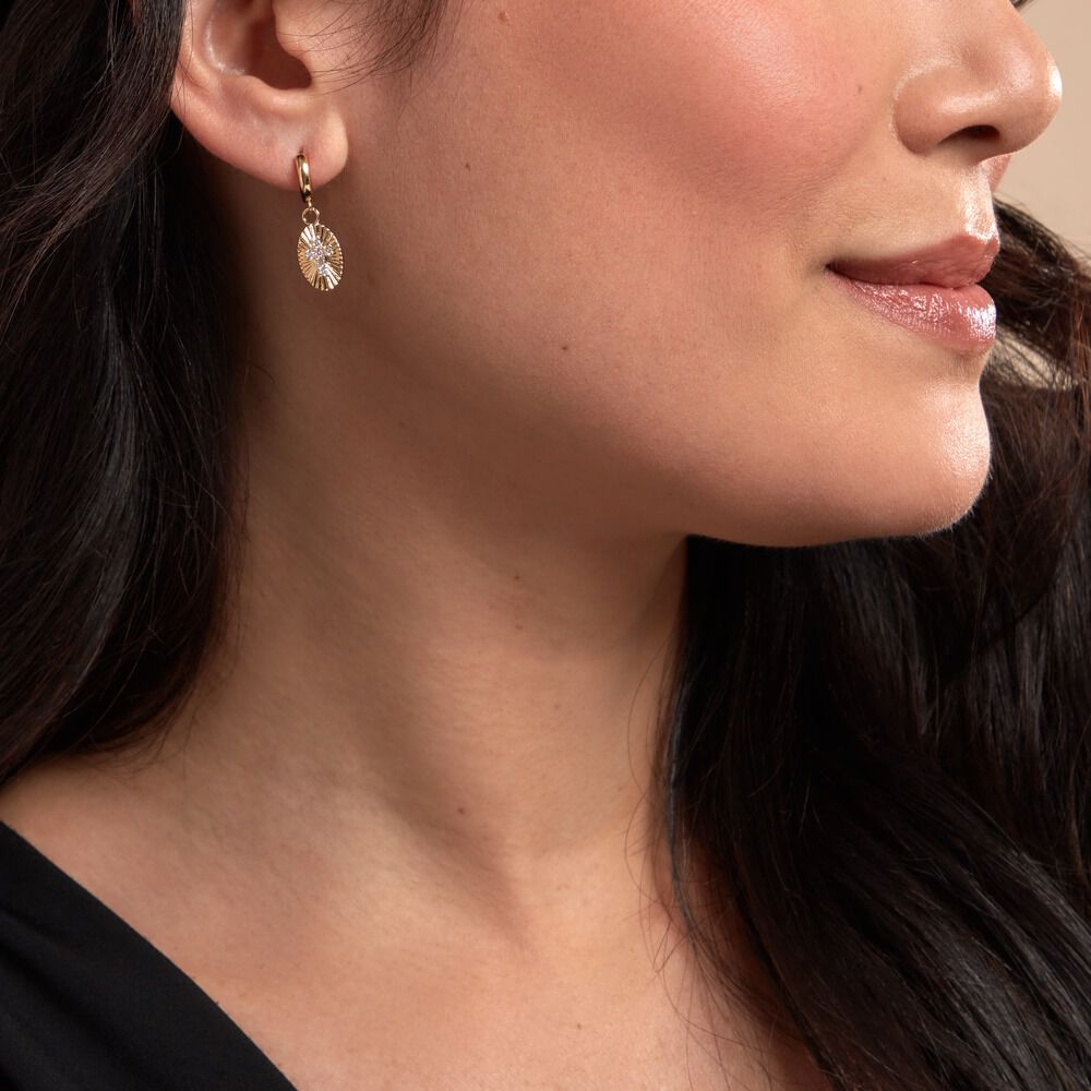 Créoles Embrasement Plaqué Or Jaune Oxyde De Zirconium - Créoles Femme | Marc Orian