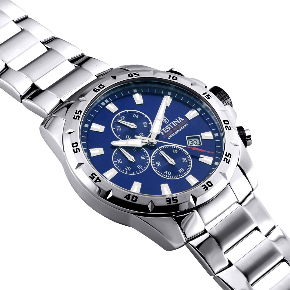 Montre Festina Timeless Chronograph Bleu - Montres &eacute;tanches Homme | Marc Orian