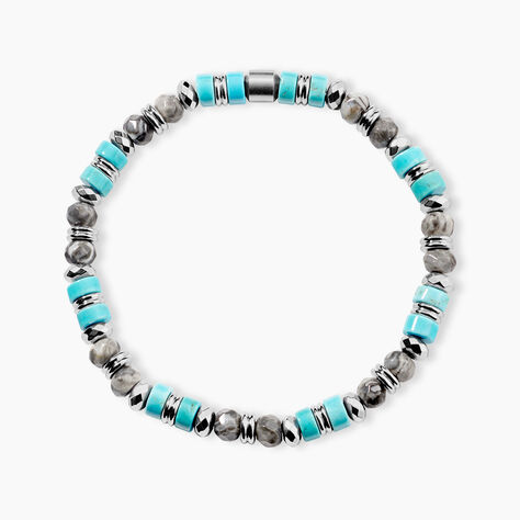 Bracelet Naturel Autres Tricolore Turquoise H&eacute;matite Jaspe Africain - Bracelets cha&icirc;nes Homme | Marc Orian