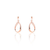 Boucles D'oreilles Pendantes Maritie Argent Rose Oxyde De Zirconium