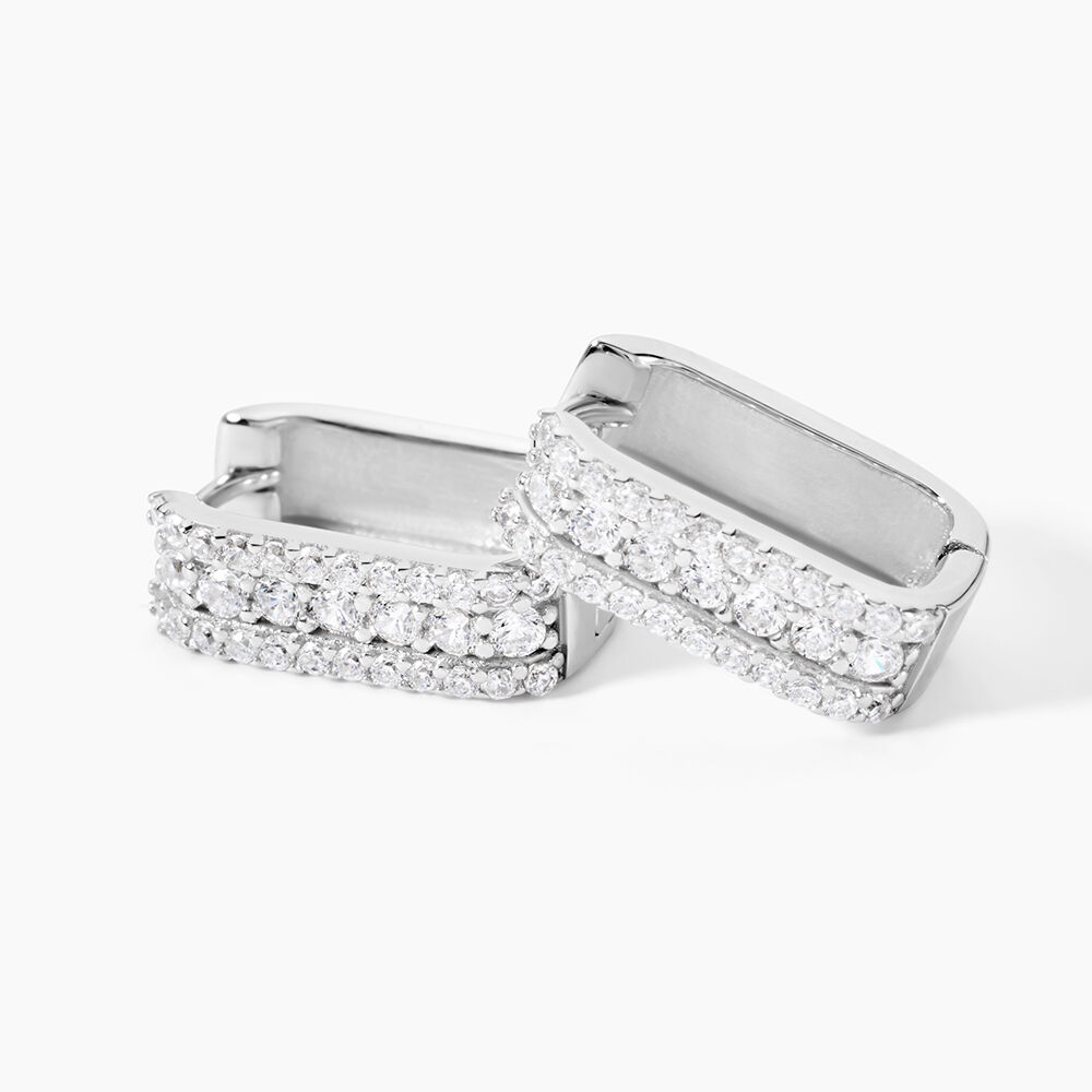 Cr&eacute;oles Vaya Argent Blanc Oxyde De Zirconium - Cr&eacute;oles Femme | Marc Orian