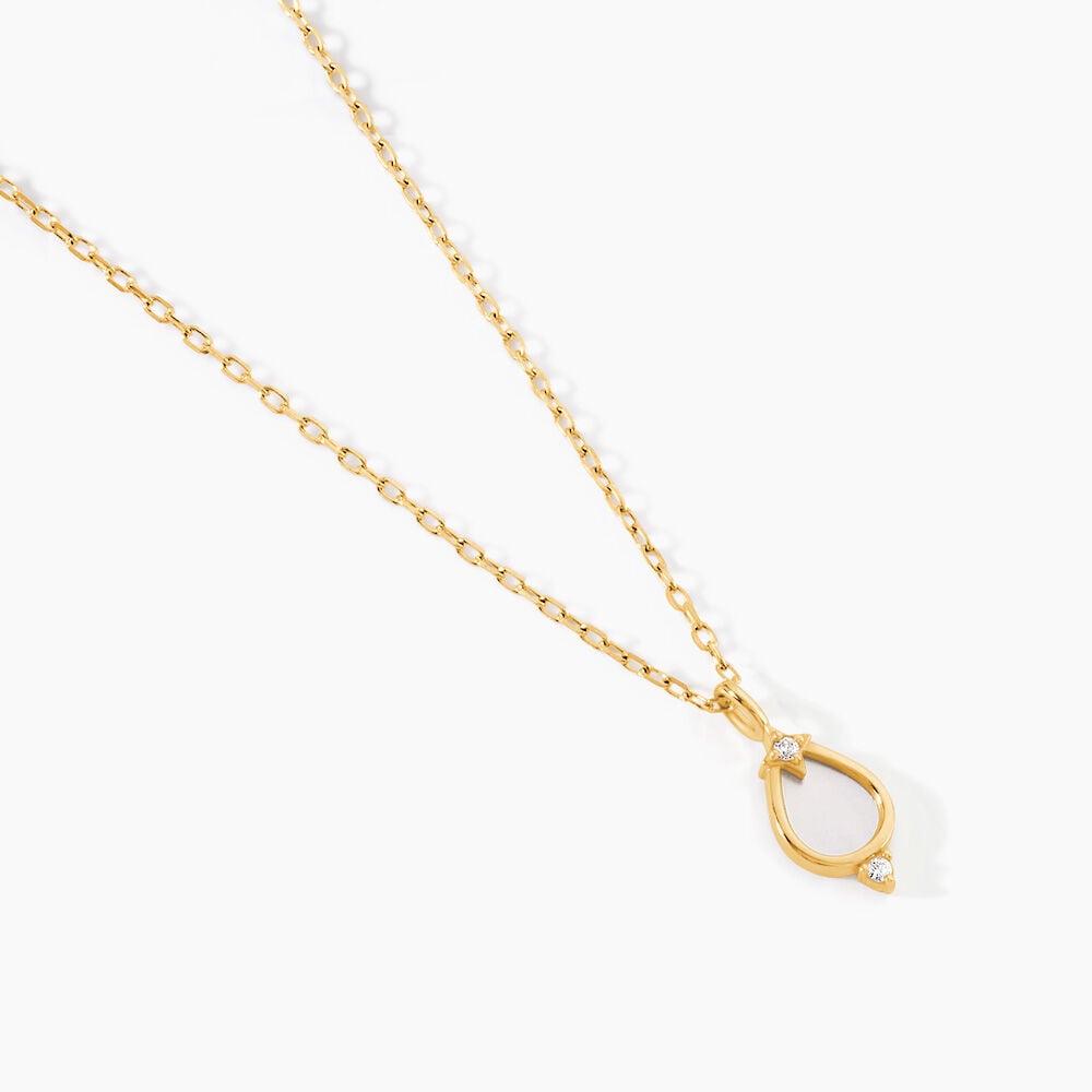 Collier Cadoc Or Jaune Nacre Oxyde De Zirconium - Colliers avec pierres Femme | Marc Orian