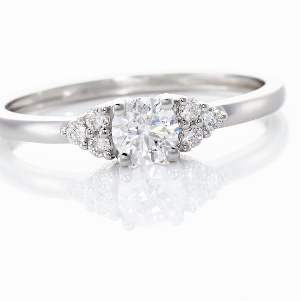 Bague Solitaire Or Blanc Neilina Diamants Synth&eacute;tiques - Solitaires Femme | Marc Orian