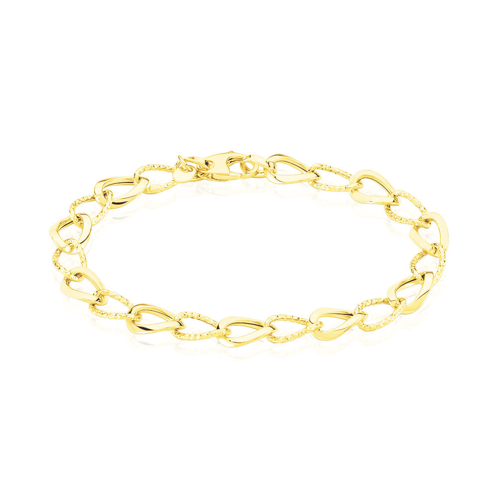 Bracelet Joice Maille Altern&eacute;e Et Godronne Or Jaune - Bracelets mailles Femme | Marc Orian