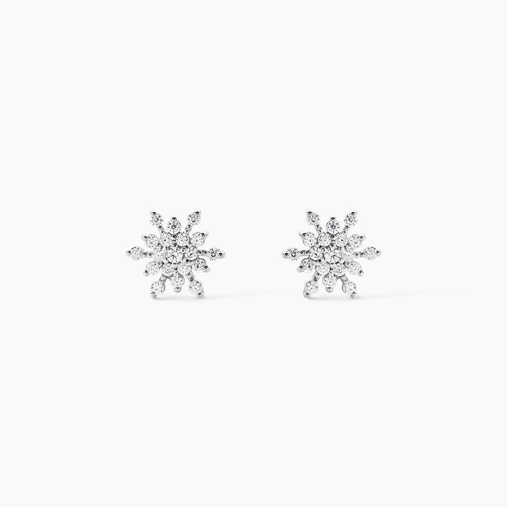 Boucles D'oreilles Puces Effie Argent Blanc Oxyde De Zirconium - Puces Femme | Marc Orian