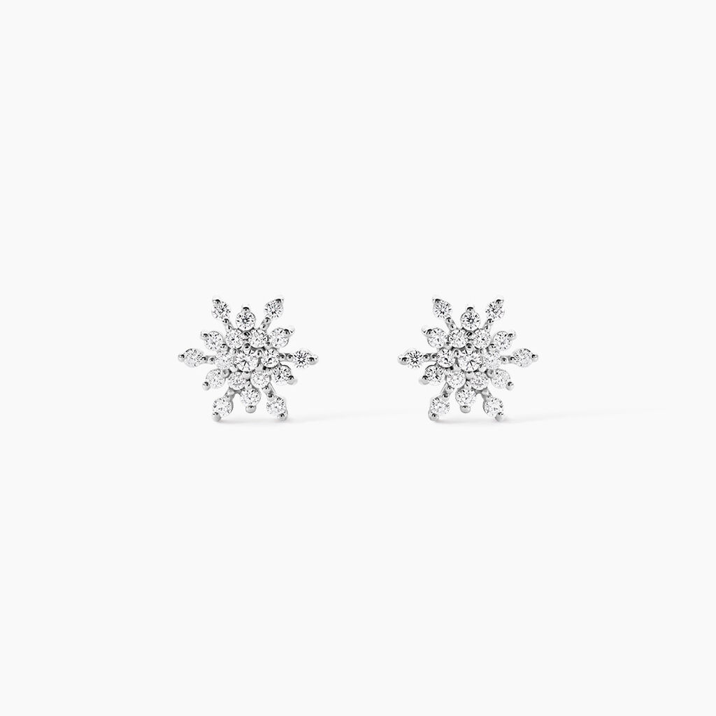 Boucles D'oreilles Puces Effie Argent Blanc Oxyde De Zirconium - Puces Femme | Marc Orian