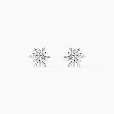 Boucles D'oreilles Puces Effie Argent Blanc Oxyde De Zirconium - Puces Femme | Marc Orian
