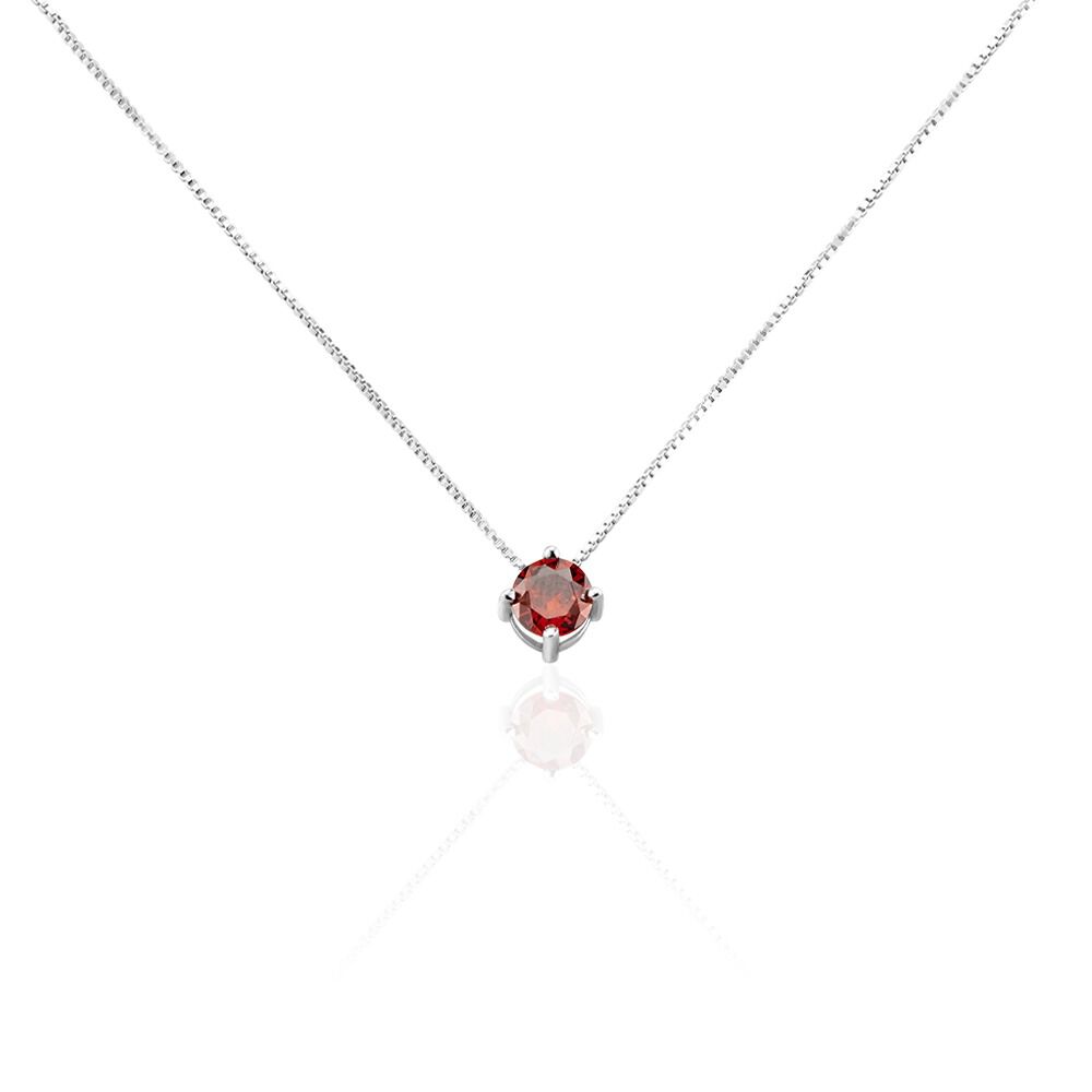 Collier Dwight Argent Blanc Oxyde De Zirconium Rouge - Colliers solitaires Femme | Marc Orian