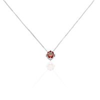 Collier Dwight Argent Blanc Oxyde De Zirconium Rouge
