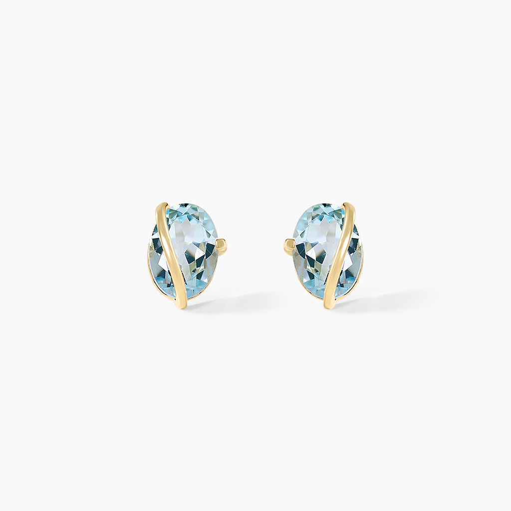 Boucles D'oreilles Puces Prudencia Or Jaune Topaze - Puces Femme | Marc Orian