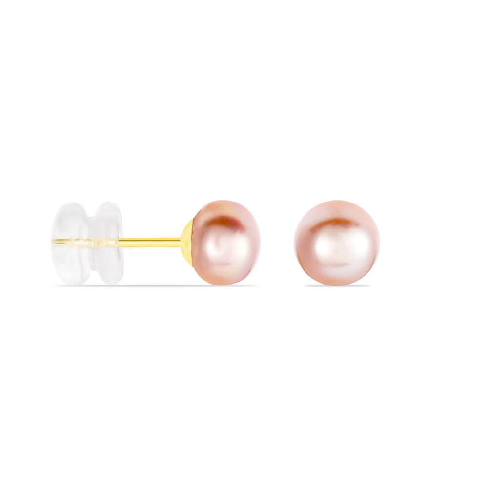 Boucles D'oreilles Puces Ursulina Or Jaune Perle De Culture - Boucles d'oreilles mariage Femme | Marc Orian