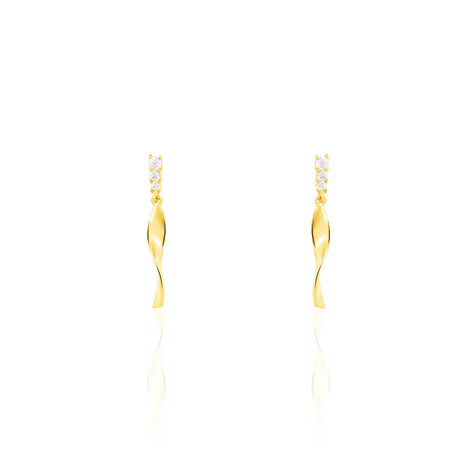 Boucles D'oreilles Pendantes Kristina Or Jaune Oxyde De Zirconium - Boucles d'oreilles Pendantes Femme | Marc Orian