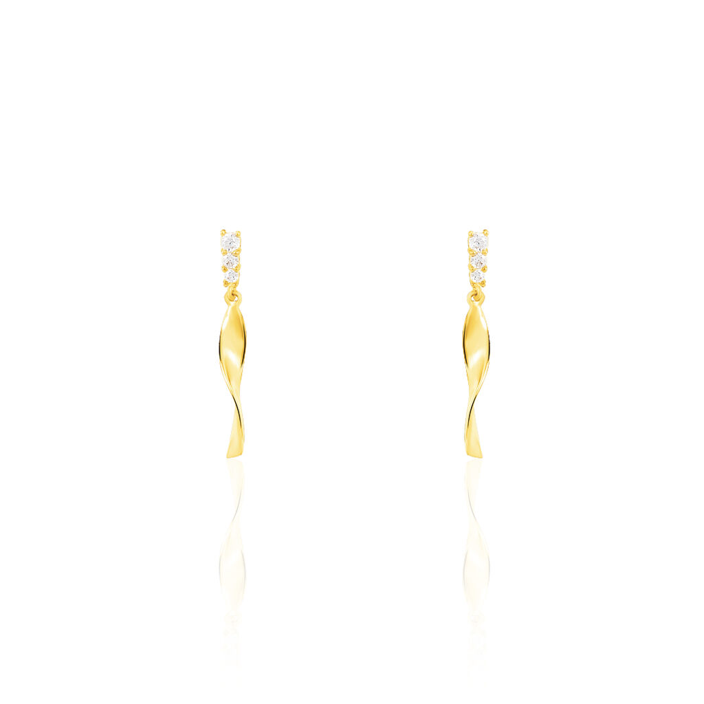 Boucles D'oreilles Pendantes Kristina Or Jaune Oxyde De Zirconium - Boucles d'oreilles Pendantes Femme | Marc Orian