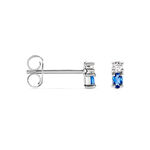 Boucles D'oreilles Puces Argent Blanc Augusts Oxydes De Zirconium - Puces Femme | Marc Orian