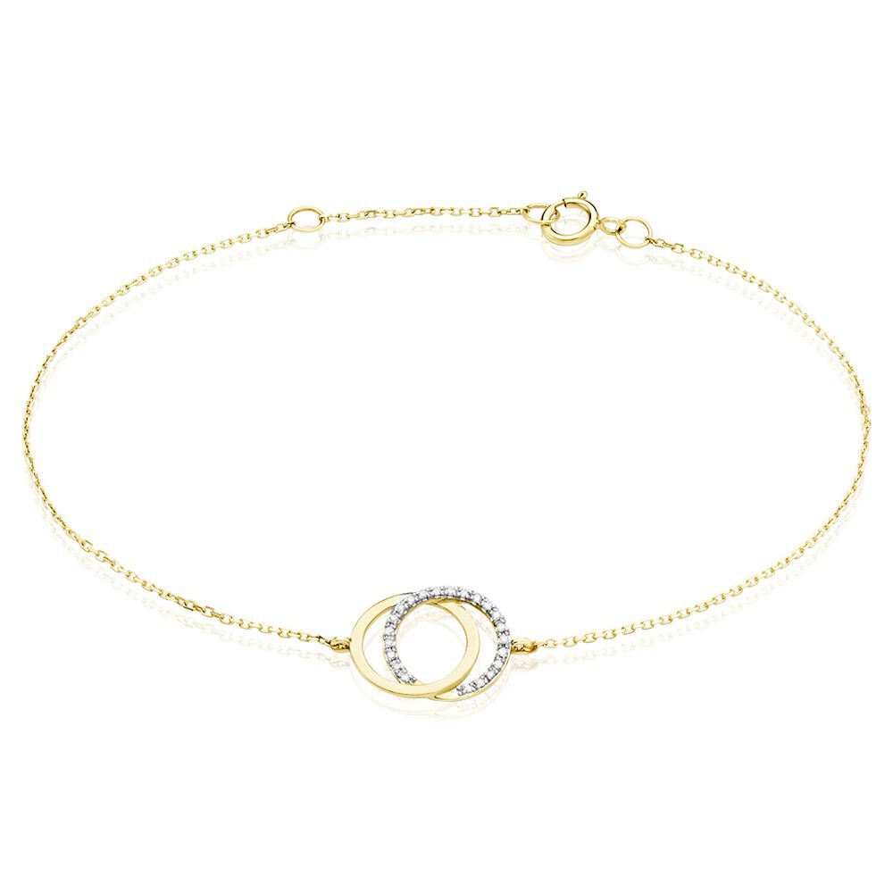Bracelet Or Jaune Tresha Diamants - Bracelets Anneaux Entrelaces Femme | Marc Orian