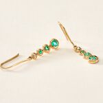 Boucles D'oreilles Pendantes Josephine Or Jaune Emeraude - Boucles d'oreilles mariage Femme | Marc Orian