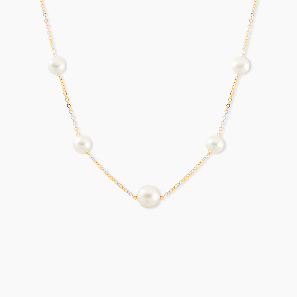 Collier Or Jaune Yolanda Perles De Culture - Colliers avec pierres Femme | Marc Orian