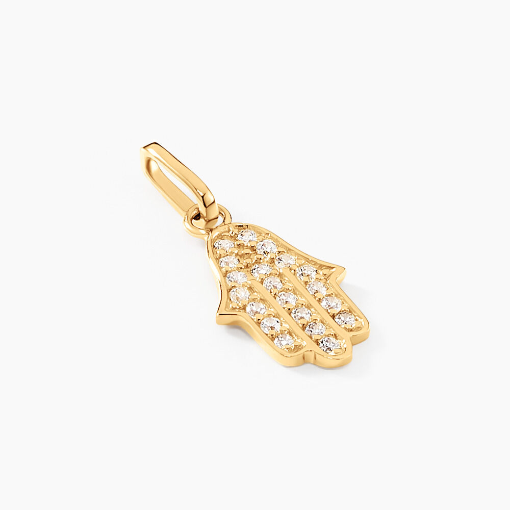 Pendentif Fatima Or Jaune Oxyde De Zirconium - Pendentifs Famille | Marc Orian