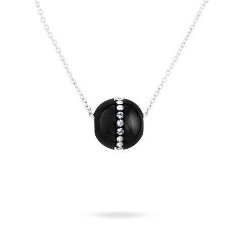 Collier Nina Cera Argent Blanc Strass Et Céramique - Colliers avec pierres Femme | Marc Orian