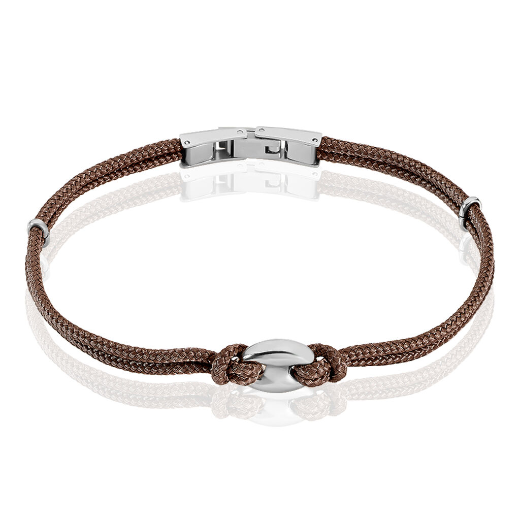 Bracelet Fabrice Acier Blanc - Bracelets cordons Homme | Marc Orian
