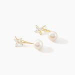 Bijoux D'oreilles Norah Or Jaune Perle De Culture Et Oxyde - Piercings d'oreilles Femme | Marc Orian