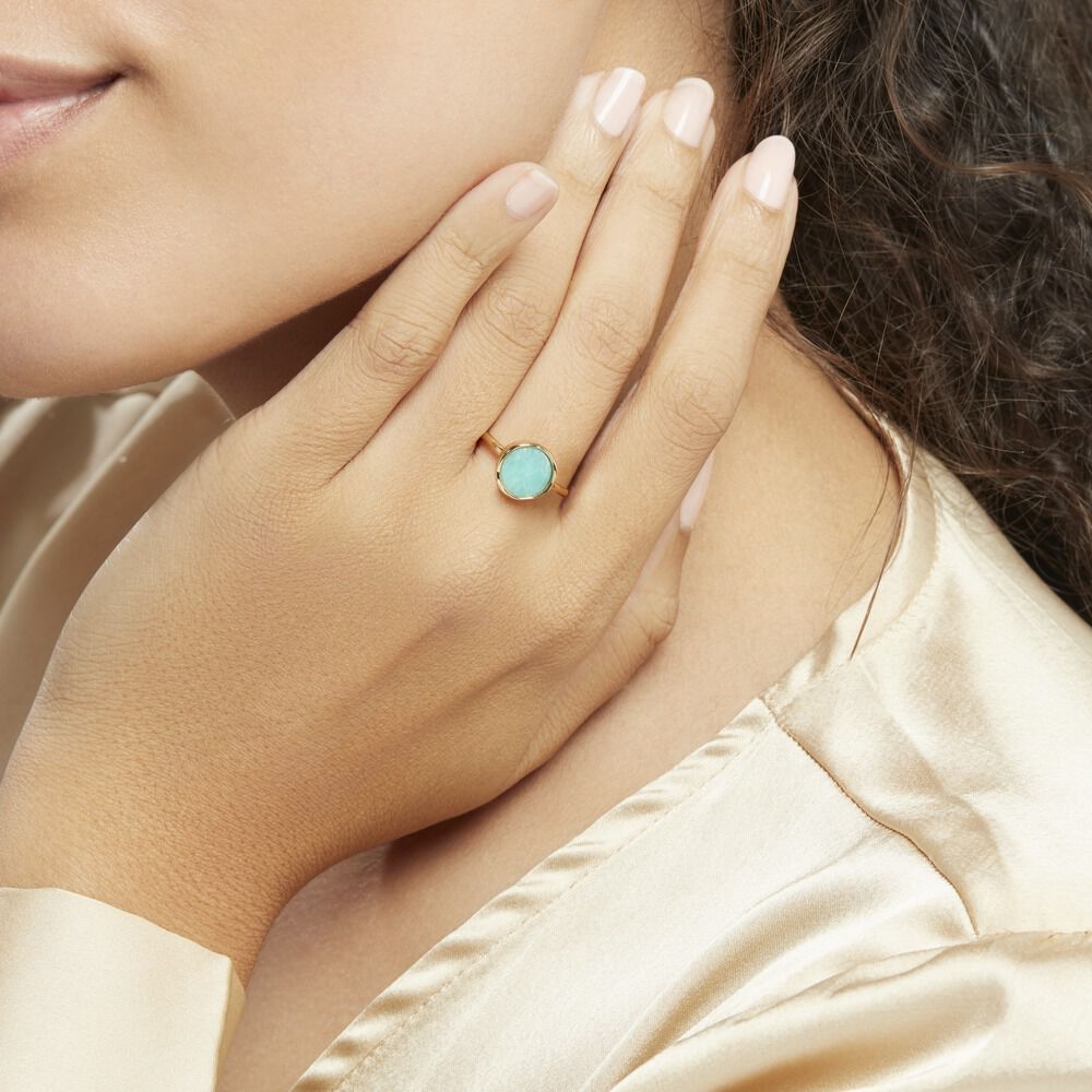 Bague Plaqué Or Neassa Amazonite - Bagues avec pierre Femme | Marc Orian