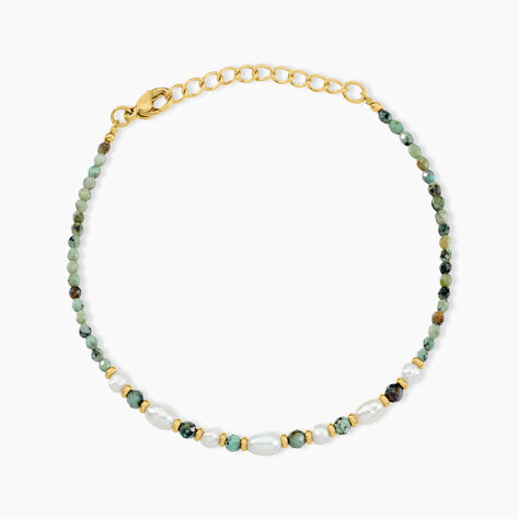 Bracelet Athena Acier Jaune Turquoise - Bracelets cha&icirc;nes Femme | Marc Orian