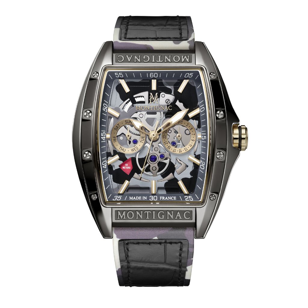Montre Montignac Tonneau Noir - Montres &eacute;tanches Homme | Marc Orian