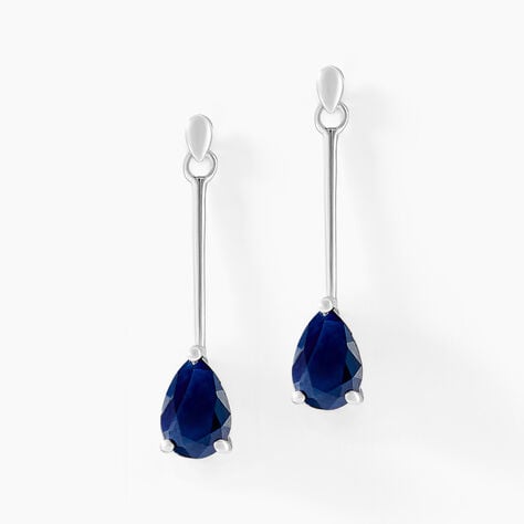 Boucles D'oreilles Pendantes Goutte Or Blanc Saphir - Pendantes Femme | Marc Orian