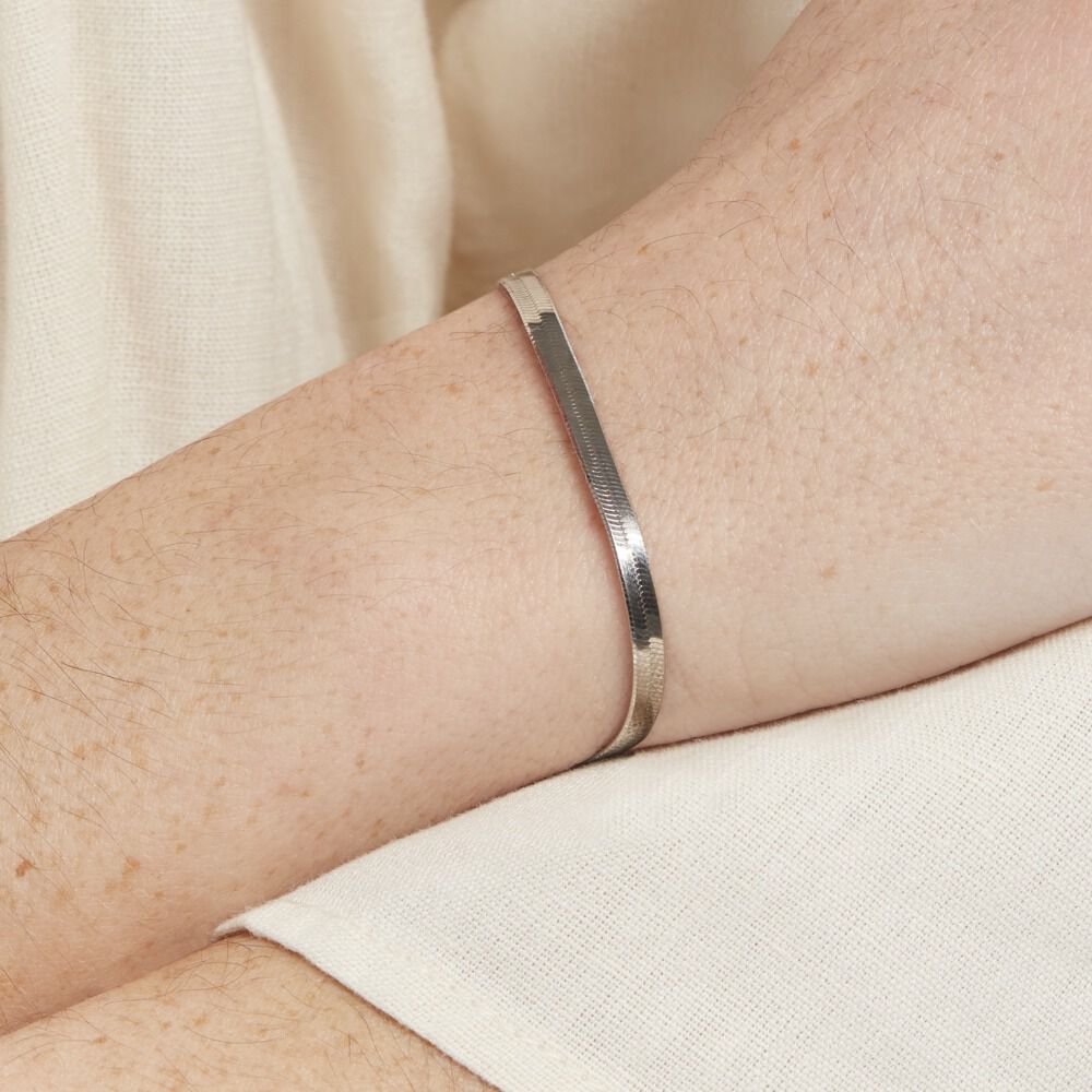 Bracelet Argent Blanc Alyona - Bracelets mailles Femme | Marc Orian